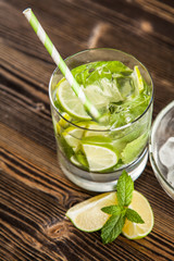 Mojito cocktail on dark background