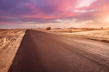 The road through desert