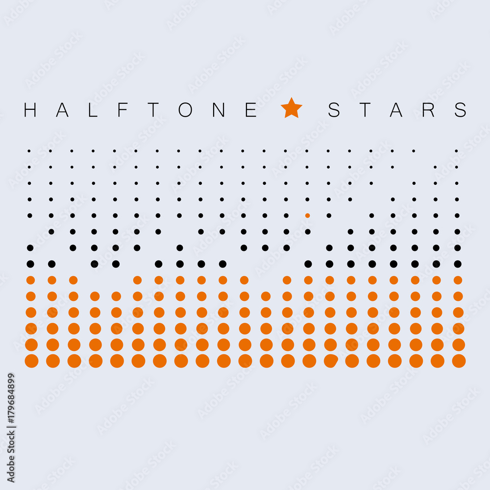 Poster Set of Abstract Halftone Design Elements. Vector illustration