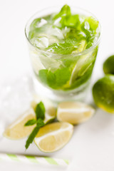 Mojito cocktail on white background