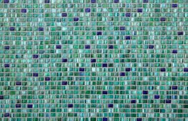 Green mosaic tiles. Background texture