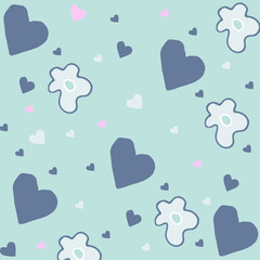 heart love valentine hearts pink blue pattern