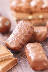 Pile of chocolate with nuts