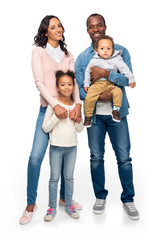 Fototapeta na wymiar happy african american family with two kids