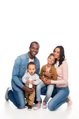 Fototapeta na wymiar happy african american family