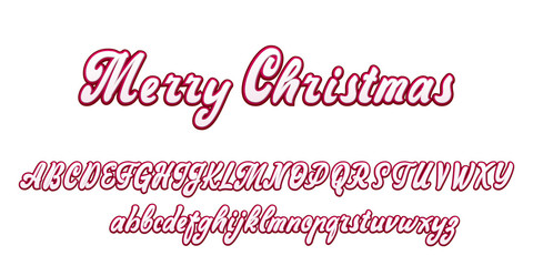 Merry Christmas, handwritten latin alphabet, can be used for anything.