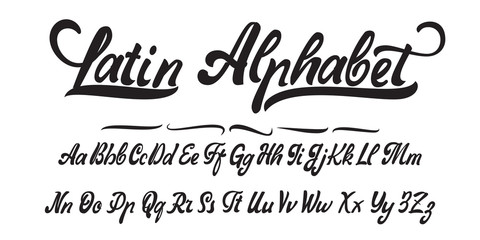 Latin alphabet, hand made, font for your design.