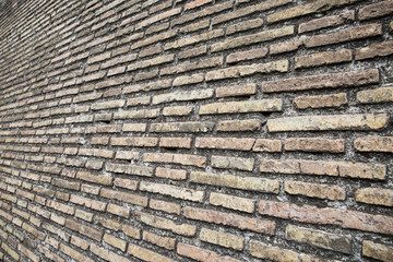 Brown brick wall texture .