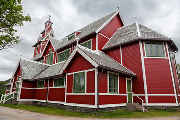 Buksnes church in Gravdal city, Norway