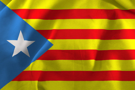image of Catalonia flag closeup