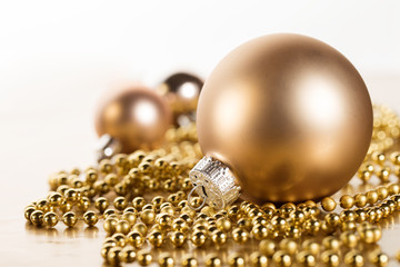 Shiny bauble with Christmas adornment