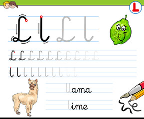 how to write letter L worksheet for kids