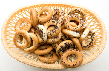 gingerbread in a basket on a white background