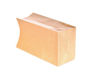 Paper bag on white background