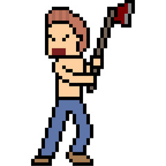 vector pixel art man violence