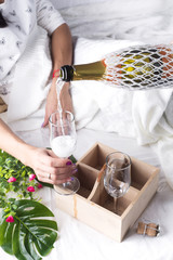 Beautiful woman with glass of champagne