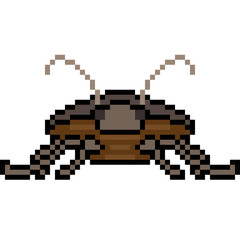 Obraz premium vector pixel art cockroach