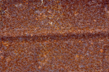 Rusted on surface of the old iron, Deterioration of the steel, Decay and grunge Texture background