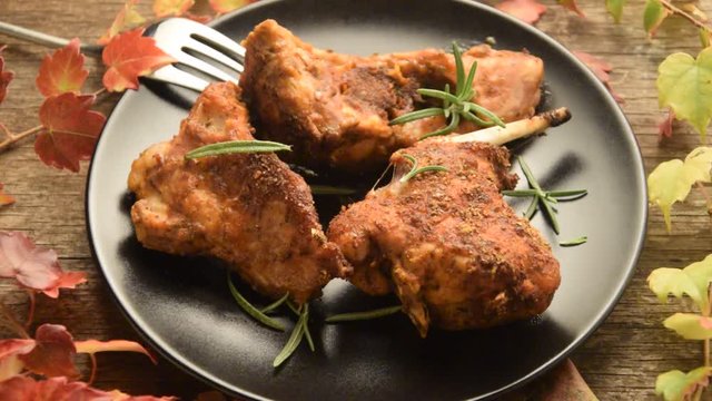 Lapin r&ocirc;ti Roast rabbit Coniglio arrosto Gebratenes Kaninchen Conejo video asado Pieczonego kr&oacute;lika 