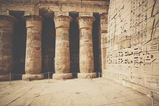 Temple of Medinet Habu, dedicated to Rameses III. - UNESCO World Heritage Site, Luxor, Egypt