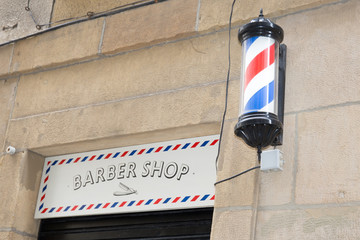 Beautiful Barber Shop facade Symbol of a barbershop Lamp