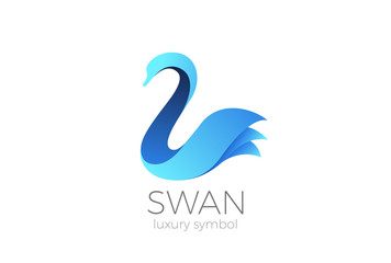 Swan Logo abstract design vector Cosmetics SPA Fashion bird icon