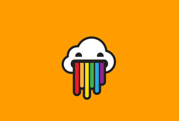 Colorful Geometric Cloud Logo design vector. Funny Kids icon