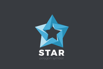 Polygon Star abstract Logo design vector. Champion Leader icon