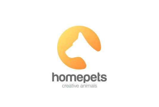 Dog Logo silhouette vector. Home pets veterinary clinic icon