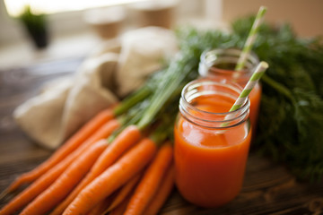 Fresh organic carrot juice