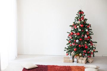 Christmas Decor white room new year tree gifts