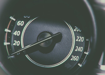 Car analog speedometer with indicator and numbers