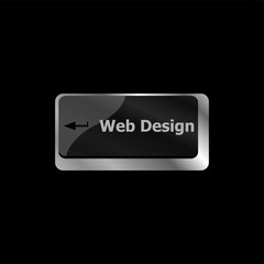 Web design text on a button keyboard key