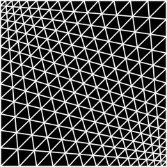 black and white triangle grid op-art background.