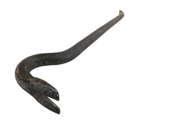  Old rusty home tool on a white background. Rusty nails