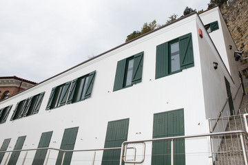 Typical Basque houses in a village in the French Pyrenees