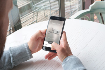 Online shopping with smart phone. Black friday shopping season.