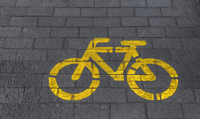 Bike route sign on bruschadke.