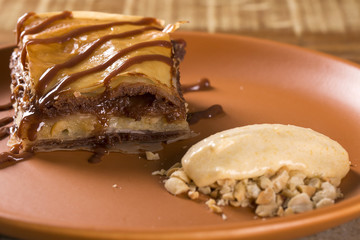 hazelnut pie, guava with crumble