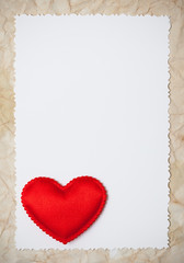 Greeting holiday card with red heart