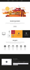 Website templates, icons, headers, blurred background