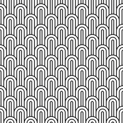 seamless monochrome arc pattern. - 179702236