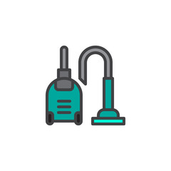 Vacuum cleaner filled outline icon, line vector sign, linear colorful pictogram isolated on white. Symbol, logo illustration. Pixel perfect vector graphics