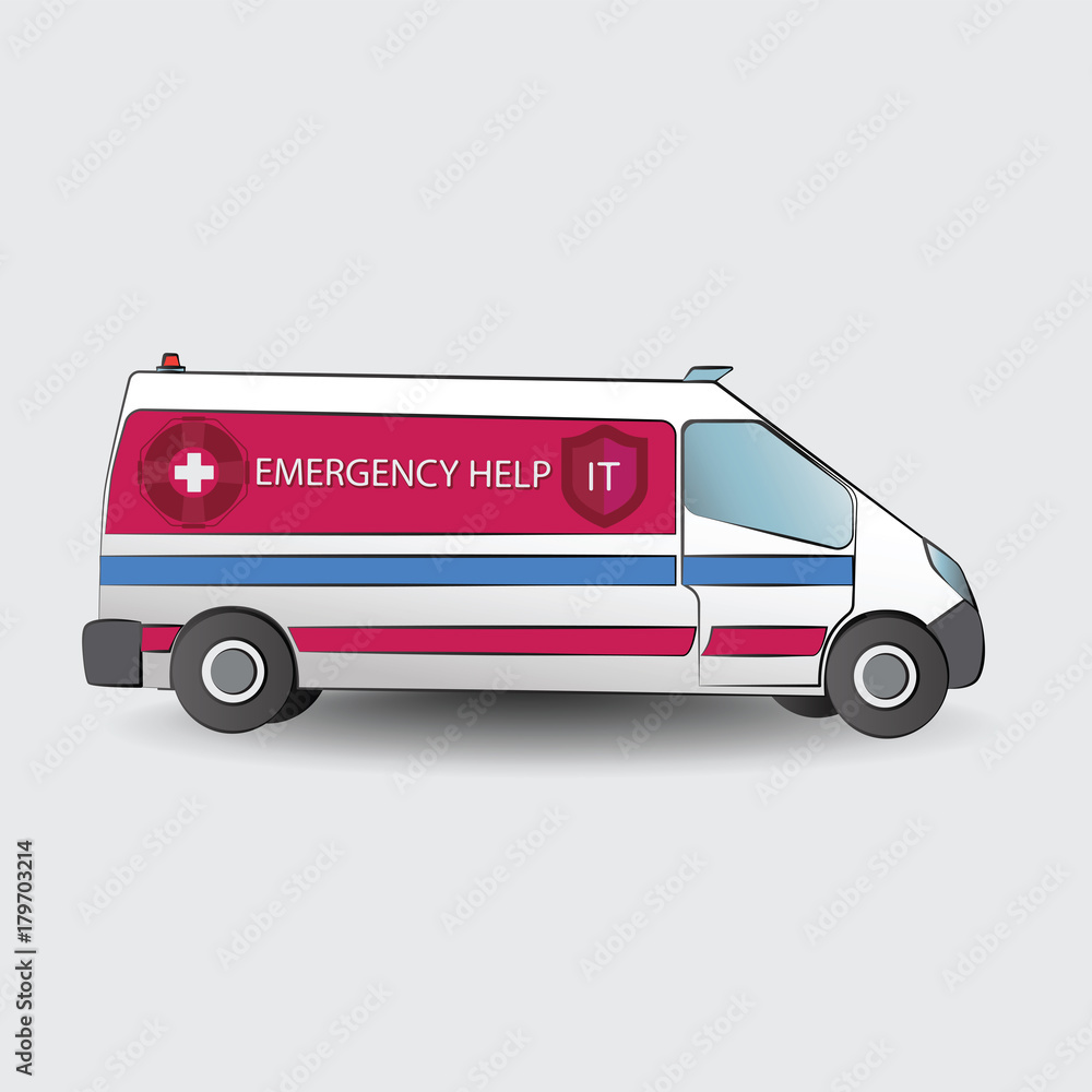 Aufkleber emergency help. it. computer help.the concept of computer repair. technical support. protection and 