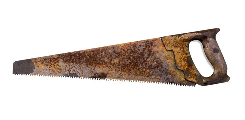 An old tool covered with years of corrosion. Rusty tool