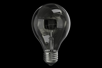 Incandescent Light Bulb Isolated on Black