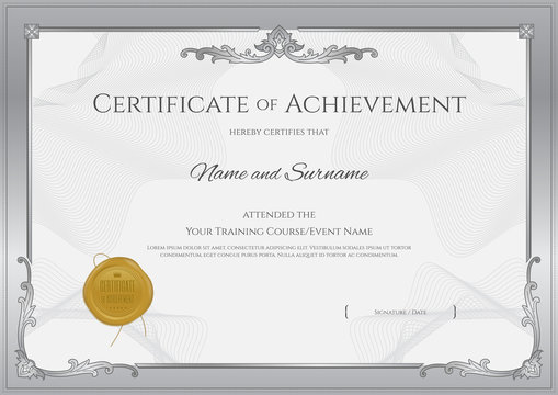 Luxury certificate template with elegant border frame, Diploma design for graduation or completion