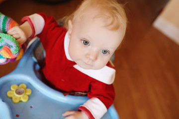 Portrait of a young child with blue eyes