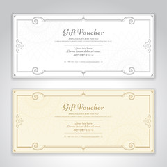 Gift certificate, voucher, gift card or cash coupon template in vector format