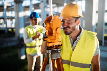 Picture of construction engineer working on building site